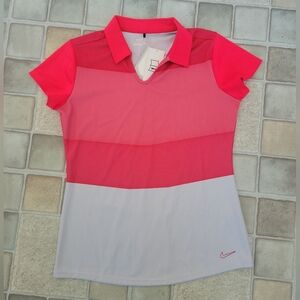 NWT Women's Nike Golf Red Ombre Polo Tee Size Medium